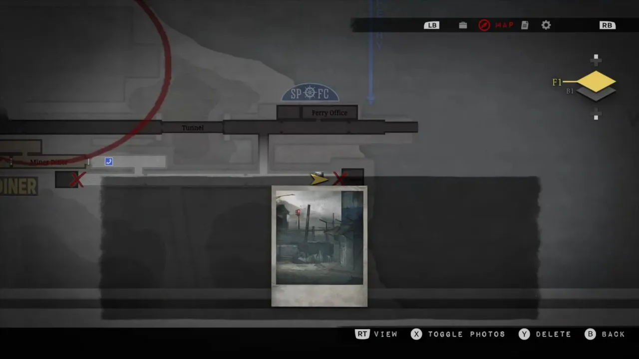 Polaroid photo displayed on the Outskirts map near the Ferry Office