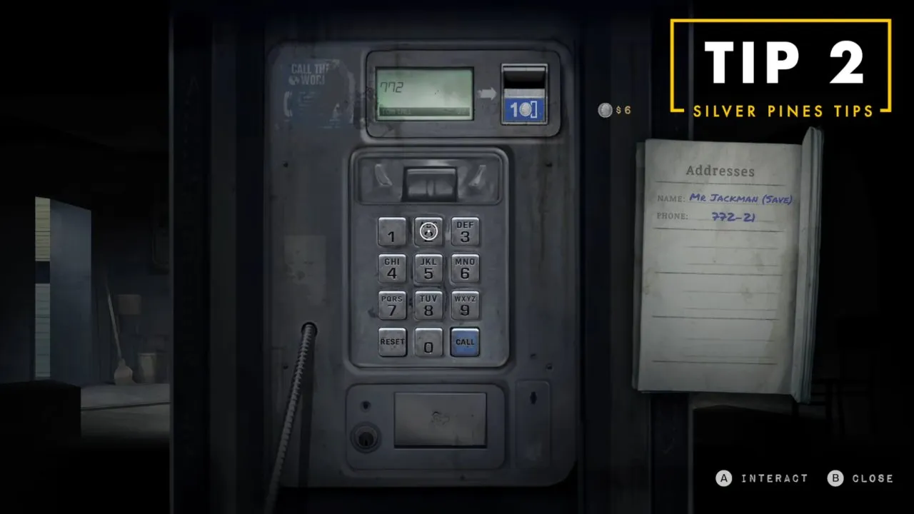 Payphone keypad beside an address book entry marked Mr Jackman (Save)