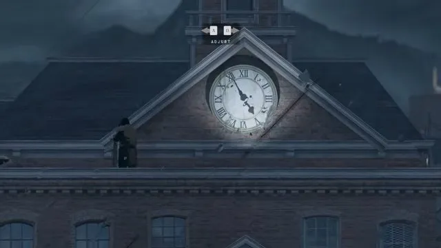 Town Hall rooftop clock with the Adjust controls displayed